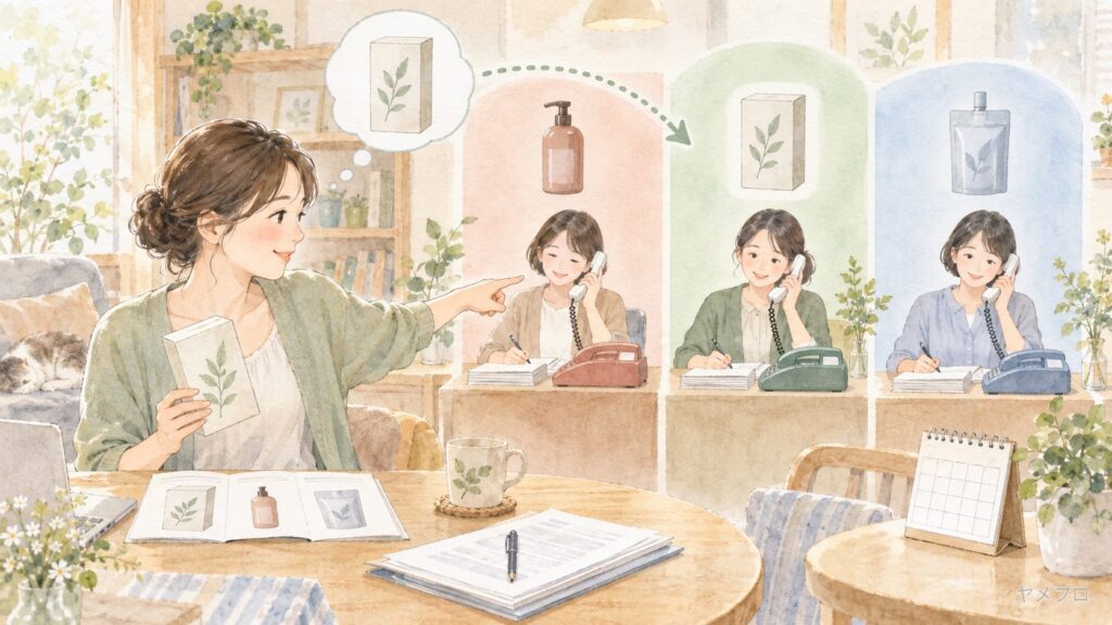 ヨミテの商品ごとの解約窓口を選ぶイメージ